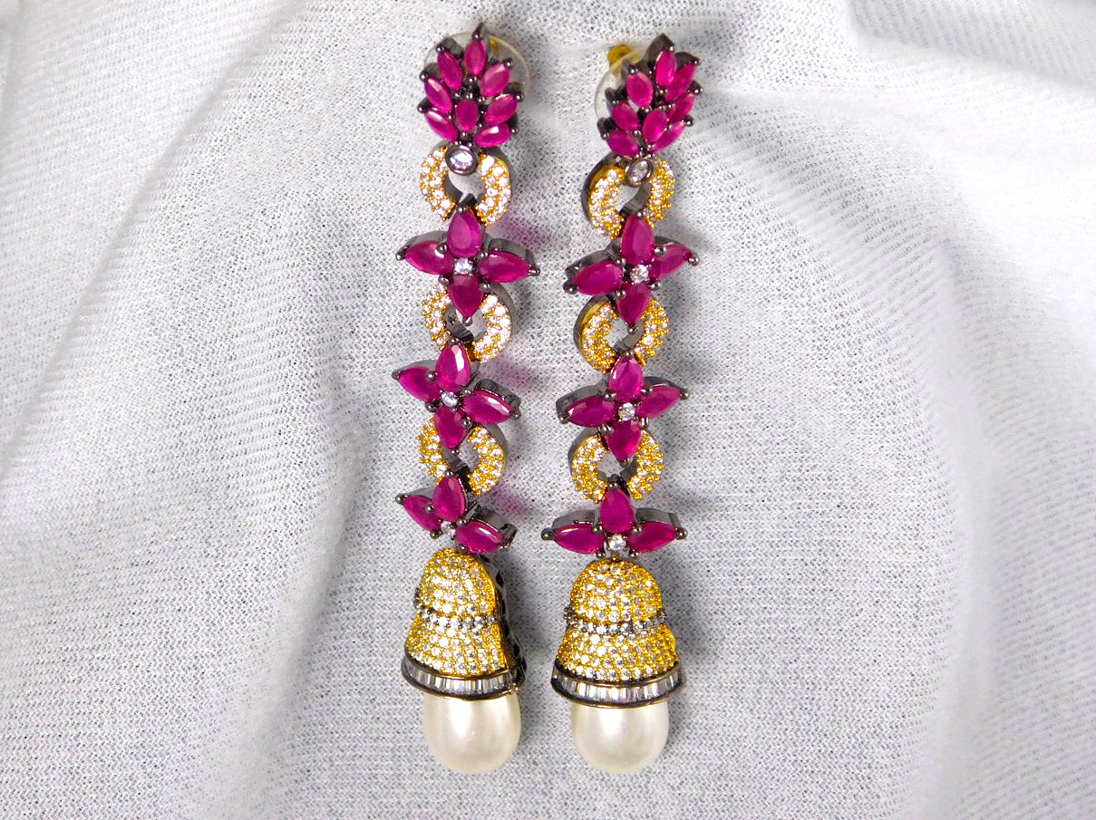 Earrings: Ruby & Pearl Collection